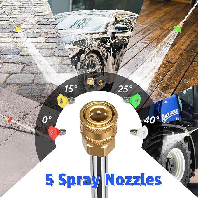 3600PSI Gas Powered Pressure Washer, 212CC/2.3GPM/7HP/4-Stroke Portable Gas Power Washer with 5 Quick Connect Nozzles, 30FT Hose with Reel, Soap Tank, Gas Pressure Washer for Car Driveway Paint Prep