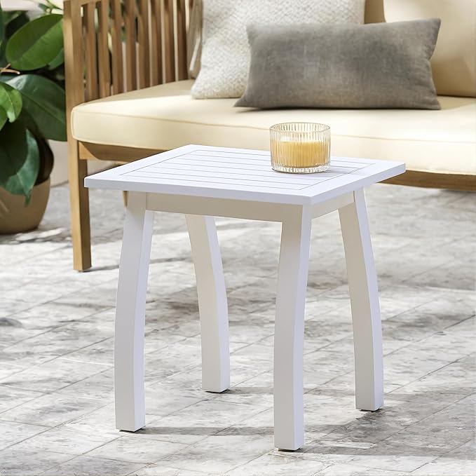 Merax Outdoor Acacia Wood Accent End Table Patio Coffeetable for Backyard,Garden,Poolside,Lawn