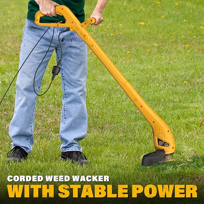 ZEGJAW Weed Wacker Corded, 9 Inch Electric Weed Wacker with 2 Pcs Replace Spool Trimmer Lines, String Trimmer for Lawn Care