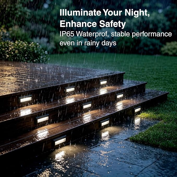 ZONK LED Step Stair Lights 110V-240V, 2W Line Voltage Outdoor Indoor Non-dimmable 4000K Stairway Deck Lights Fixture for House Hallways, 6Pack