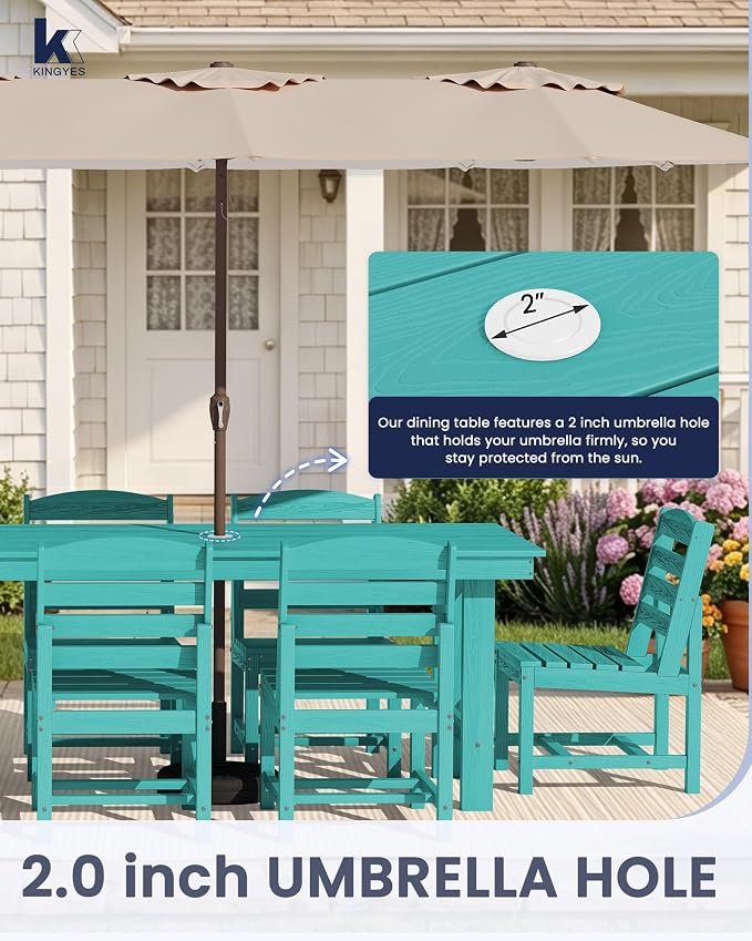 KINGYES Patio Armless Dinning Chairs Set of 2, HDPE All-Weather Outdoor Patio Chairs for Garden Backyard, Aruba