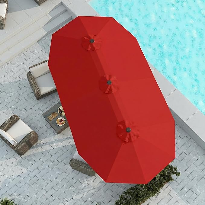 15FT Large Patio Umbrella with Base Included