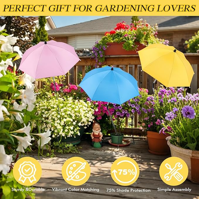 Plant Umbrellas for Outdoor Plants, Adjustable Plant Umbrellas for Potted Plants and Garden Beds, Provide Shade to ‌Defend Plants From Blazing Sun and Rain, Courtyard Balcony Plants Shade