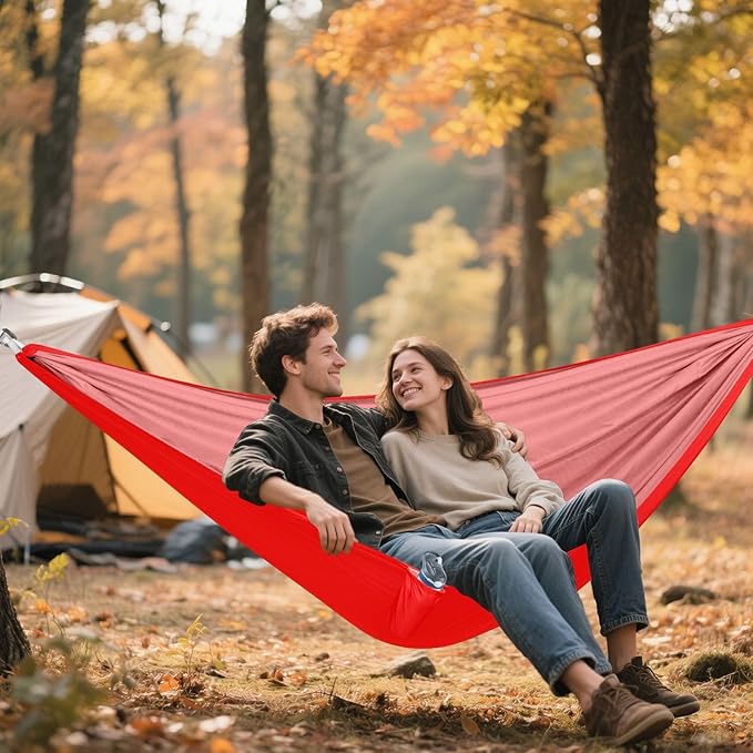 Red 330lb Capacity Hammocks with Hanging Rope Fabric Hammock for Outside Beach Patio Garden hamacas para Deck