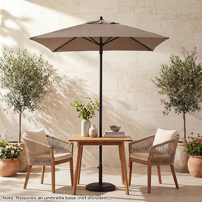 Giantex 5ft Square Patio Umbrella, Outdoor Table Umbrella with Push Bottom Tilt, 4 Sturdy Ribs, Fade Resistant & Waterproof Canopy, Market Umbrella for Deck, Pool, Backyard, Garden, Beach