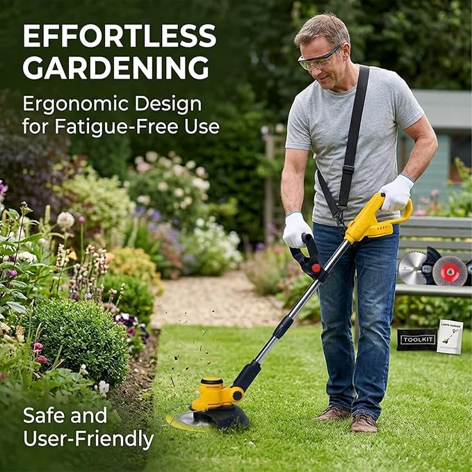 4 in 1 Electric Weed Wacker for Dewalt 20V Battery, 12" Weed Eater Battery Powered, 1300W Cordless String Trimme Edger/Bush Trimmer for Lawn, Yard, Garden Care(No Batteries)