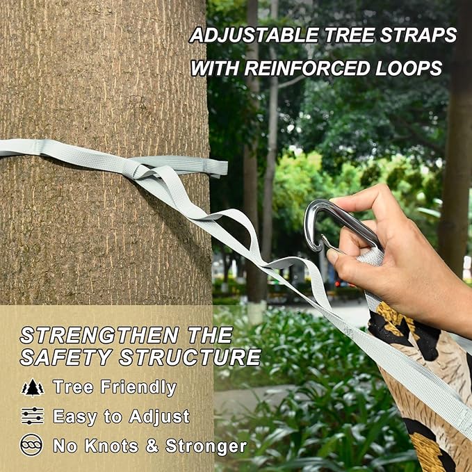 Hammocks for Outside Leopard Pattern Camping Hammock Portable Hammocks with Tree Straps and Carry Bag Camping Accessories for Hiking Beach Outdoor