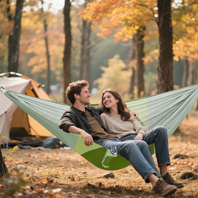 Green Leaf Camping Hammocks with Hanging Rope Hammock for Outside Essentials