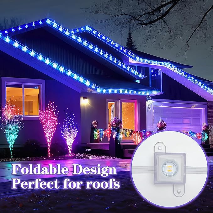 Beeveer 80 Light Clips for Govee H705 H805 with 160 Screws Mounting Clips Compatible with Govee Permanent Outdoor Lights Extension(Clear)