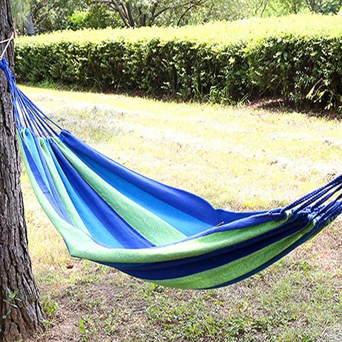 Hammocks Hammock Outdoor Camping Single Double Leisure Canvas Hammock Dormitory Leisure Swing is Strong and Durable