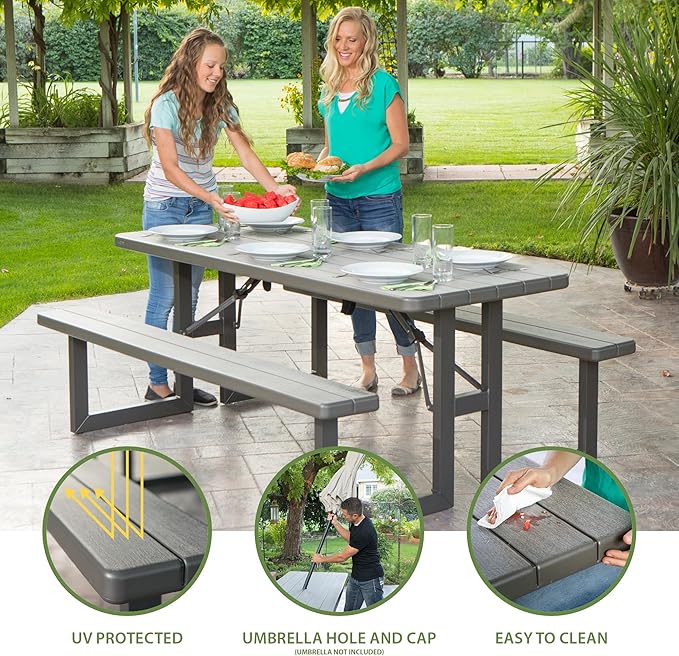 LIFETIME 6-Foot Craftsman Folding Picnic Table