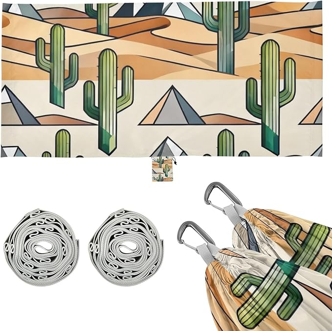 Desert Cactus Scene Hammocks for Camping with Portabl Carry Bag Hanging Hammock Outside Beach Patio Garden