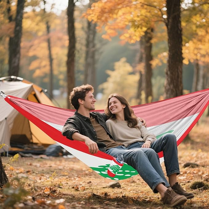 National Flag of Lebanon Hammocks with Portabl Carry Bag Backyard Hammock for Indoor Outdoor Patio