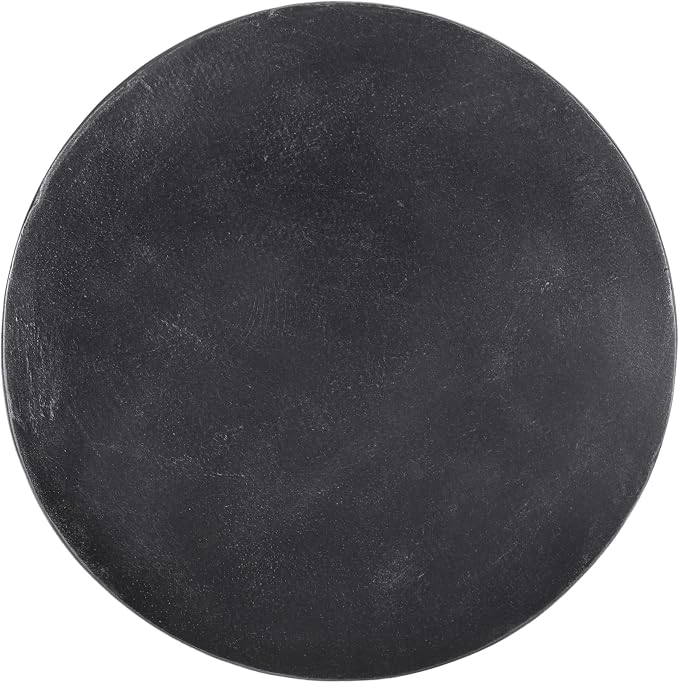 WILLIAMSPACE ø15.5 Concrete Side Table Black End Table for Outdoor, Modern Retro Small Drum Coffee Table, Durable End Table for Living Room, No Assembly, Magnesium Oxide, Matte Black