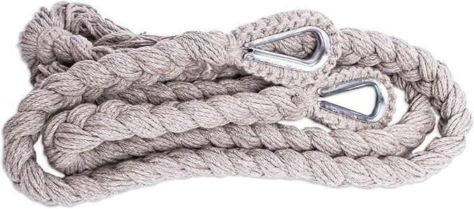 Novica Handmade Mirage in Grey Cotton Rope Hammock (Triple)