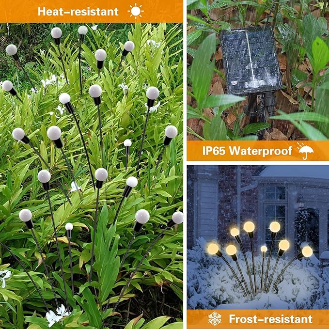 Solar Garden Lights, 5 Pack 40 LED Outdoor Waterproof Decorative Lights for Gift, Yard Patio Pathway Decoration