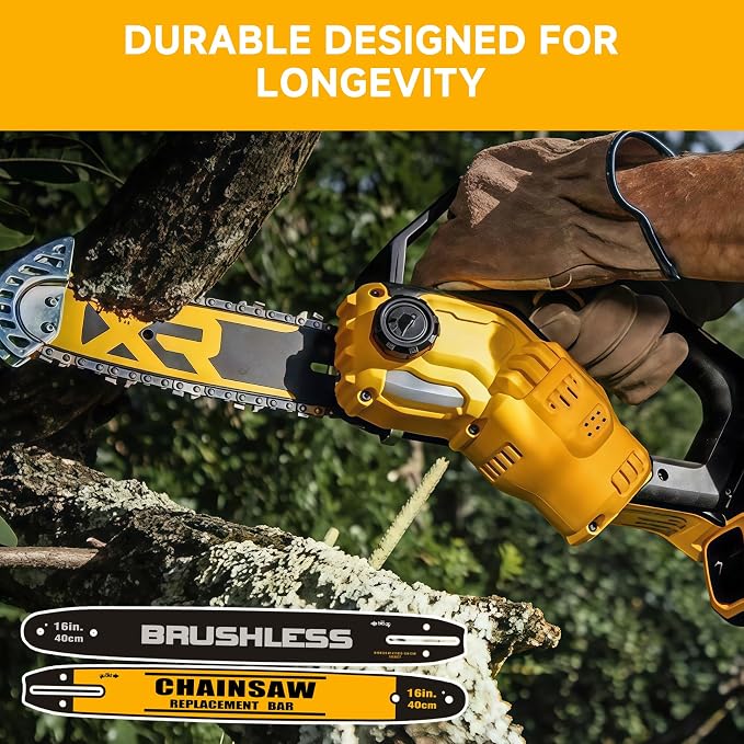 16-Inch Pole Saw Bar for DeWalt Chainsaw, Part No.DWZCSB16 Durable Guide Bar Compatible with DEWALT Cordless Chain Saw DCCS670, DCCS670B, DCCS670X1, DCCS670P1