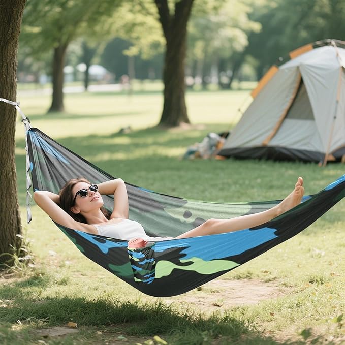 Green Camouflage Pattern 330lb Capacity Hammocks Backyard Hammock for Outside Patio Garden amacas para patios con Base de adultos