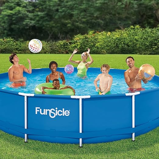 Funsicle Activity 15' x 36" Round Above Ground Swimming Pool Set with SkimmerPlus 2-in-1 Filter Pump - Easy Setup for Backyard Fun