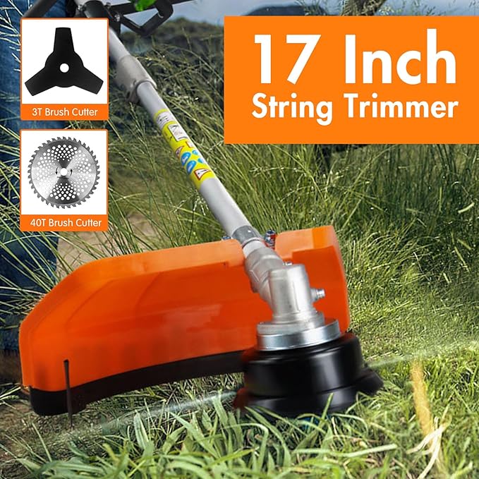 52cc Powerful Weed Eater Gas Powered Weed Wacker NEO-TEC 5 in 1 Multi Functional Trimming Tools 2-Stroke Gas String Trimmer, Hedge Trimmer, Brush Cutter, Pole Saw Chainsaw Pruner with Extension Pole