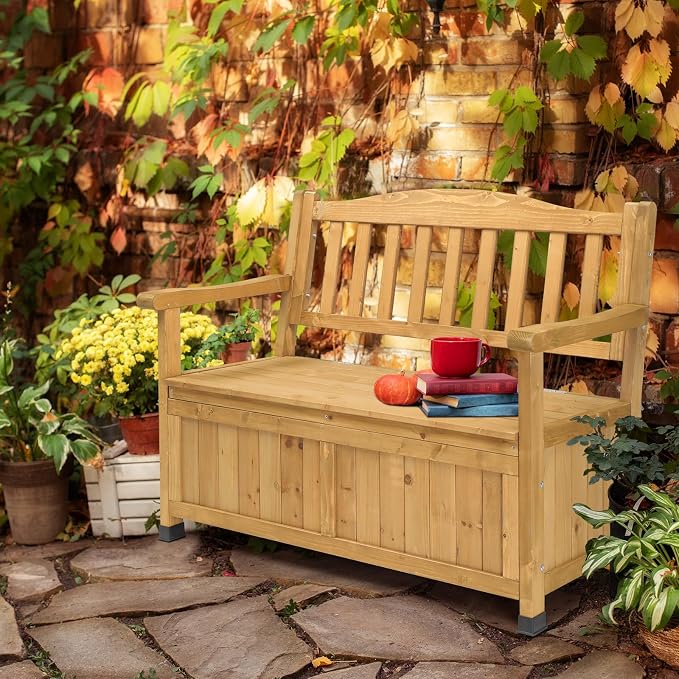 44" Outdoor Storage Bench Deck Box, Entryway Storage Bench Portable for Patio Garden Balcony Yard, Outdoor Storage Deck Box,Storage Bench Deck Box for Patio Furniture,Outside Storage Box Bench Chair