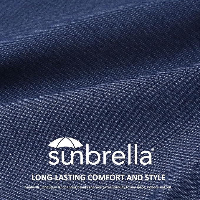 Unimatta Sunbrella Decorative Outdoor Water Repellent Throw Pillows with Inserts, Set of 4, 20" x12" Pillows for Patio, Backyard, Bed, Couch, and Patio Furniture, Specrtum Indigo