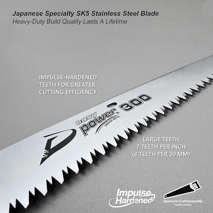 TONMA Professional Folding Saw [Made in Korea] 12" (300mm) Large Teeth Portable Pruning Hand Saw for Wood Cutting, Outdoor Camping, Gardening, Japanese Craft Plating Impulse Hardened Stainless Blade