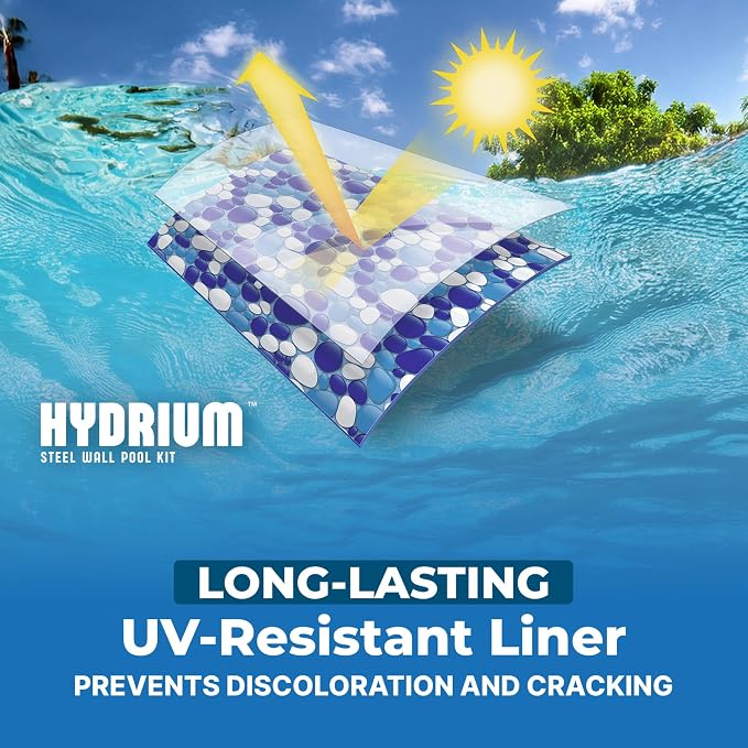 Bestway Hydrium 15' x 48" Above Ground Pool, Round Steel Side Wall Frame Outdoor Swimming Pool Set with Sand Filter Pump, Ladder & Accessories