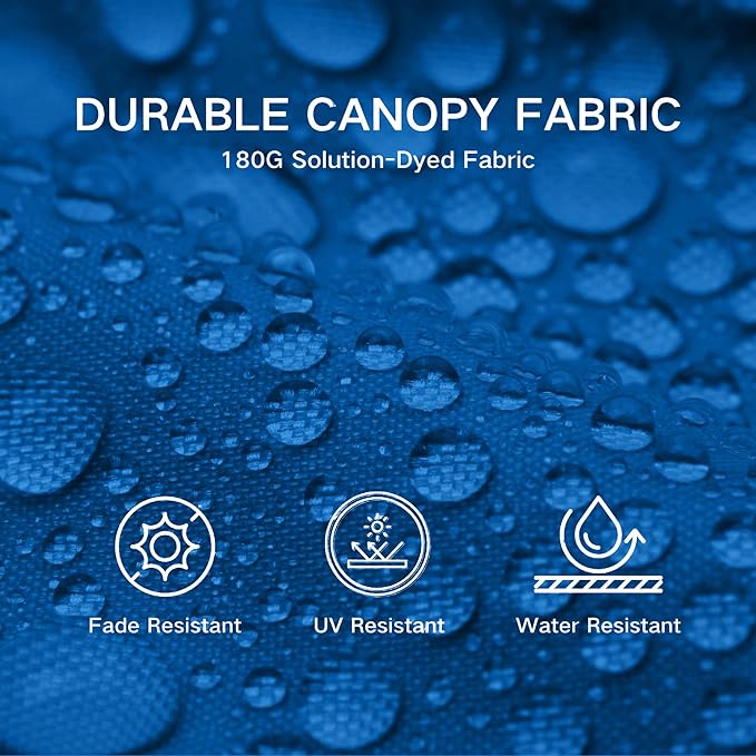 Kingdura 9ft 3-Tier Patio Umbrella with Solar Lights, Table Umbrella Outdoor Patio with Easy Crank & Tilt, 8 Sturdy Ribs, UV Protection, 32 LED Lights for Deck, Poolside, Market (Royal blue)