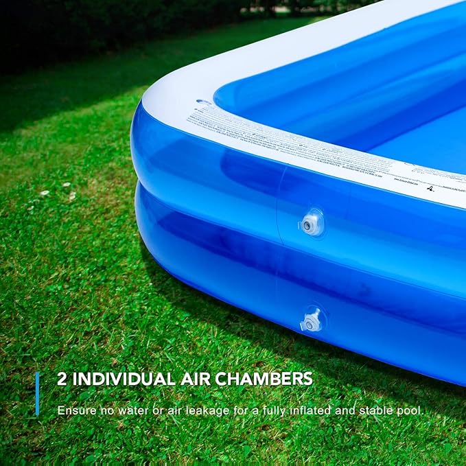 Inflatable Swimming Pool 120" X72" X20" Family Swim Center for Kids Full-Sized Lounge Pool for Kids Adults Easy Set for Backyard Summer Water Party Outdoor Kiddie Pools