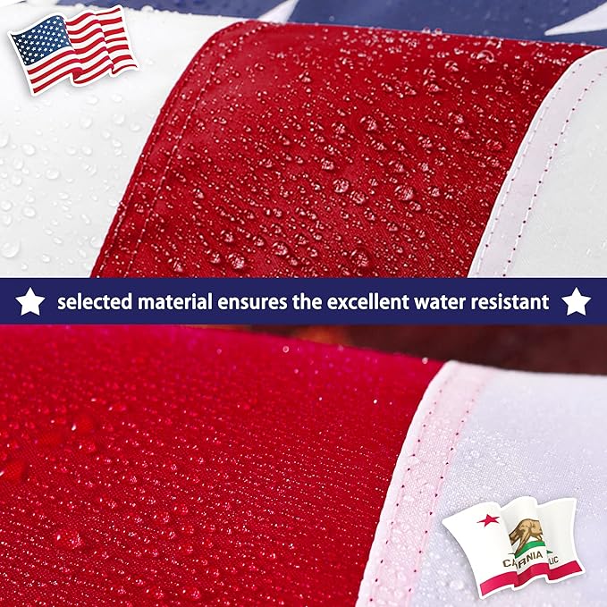 XIFAN Combo Pack: American Flag & California Flag 3x5 Outdoor, Heavy Duty 210D Nylon US & CA Flag, Strongest Longest Lasting with Embroidered Stars/Sewn Stripes/Brass Grommets
