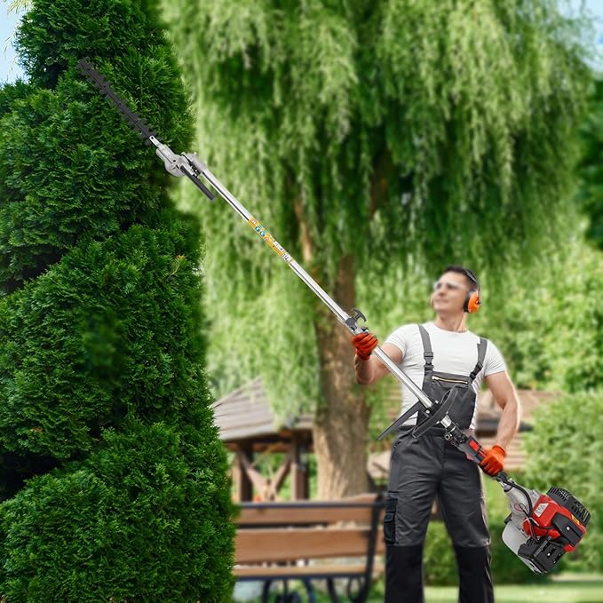 Gas String Trimmer, 52Cc 2 Stroke Gas Powered Weed Eater Brush Cutter Grass Wacker for Shrub Harvesting and Cleaning Weed Harvesting Reed Harvesting Landscaping, 1700W 6500-8500Rpm