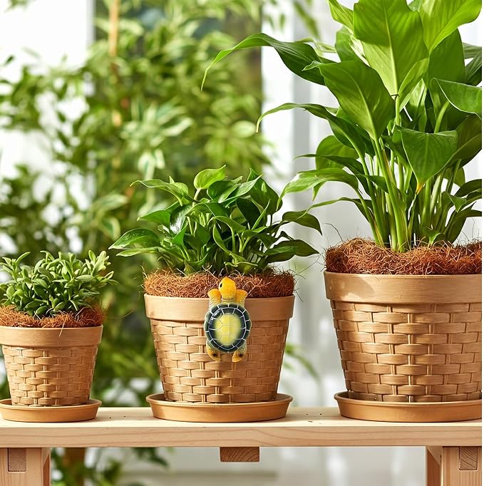 Yolev Turtle Plant Decorations for Pots Green Climbing Tortoise Figure Plant Pot Hanger Resin Cute Hanging Sea Turtle Statue Planter Pots Decorations for Yard Garden Ornaments Pot Decoration