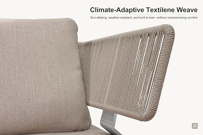 PURPLE LEAF 4 Pieces Patio Conversation Furniture Set Outdoor Aluminum Modern Wicker Sofa Chairs Sets with Coffee Table for Balcony Yard Garden Poolside, Cushions and Pillows Included
