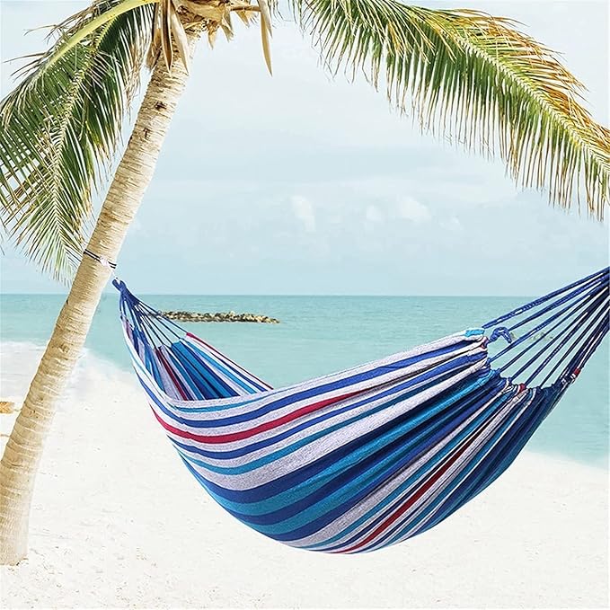 Hammock, Portable Camping Hammock, Fabric Hammock - Outdoor Hammock, Perfect for Camping Outdoor/Indoor Patio Backyard (Color : Blue)