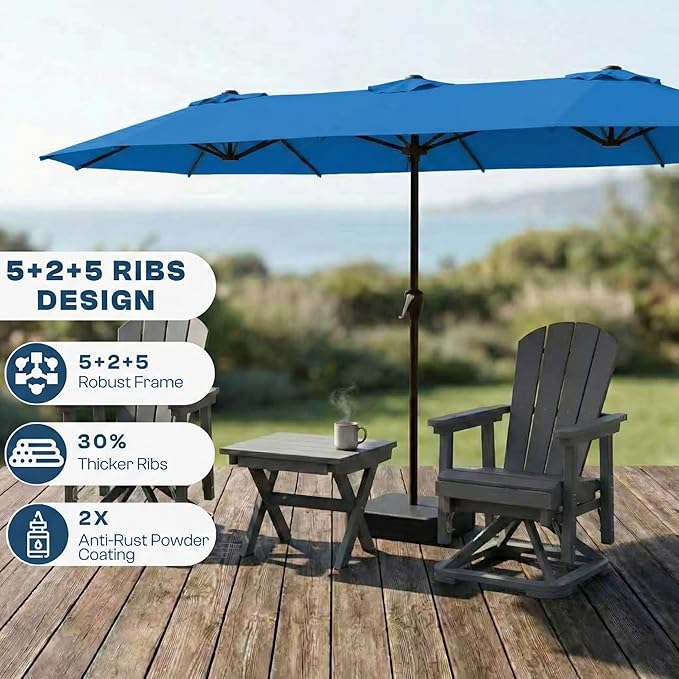 15FT Large Patio Umbrella with Base Included