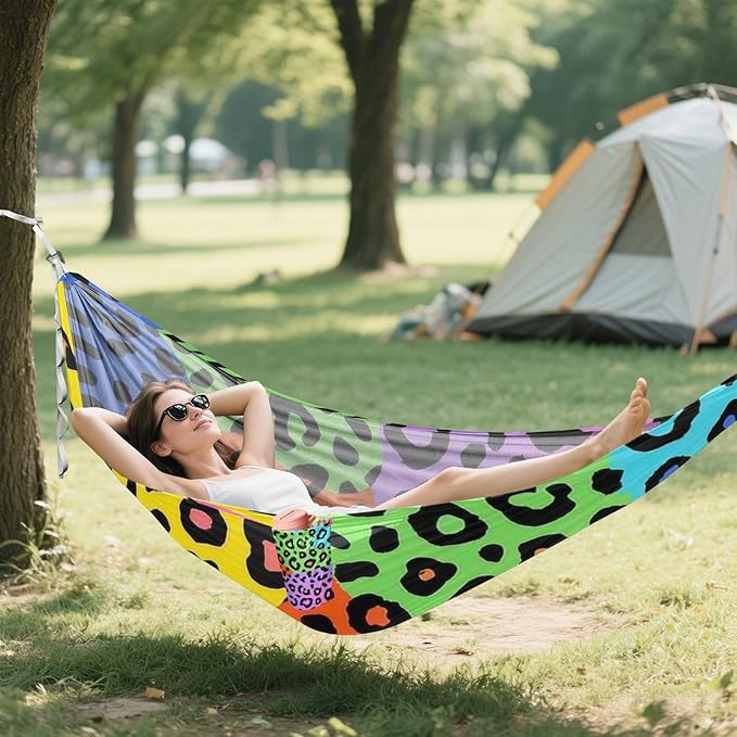 Colour Leopard Print 330lb Capacity Hammocks Swing Hammock for Outside Patio Garden hamaca de Algodon para Jardin