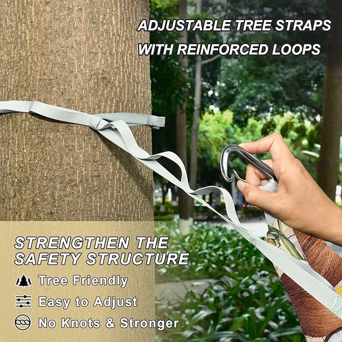 Camping Hammock Outdoor Hammocks for Outside Banana Pineapple Coconut Beach Trees Portable Lightweight with Pockets Tree Straps Indoor Small