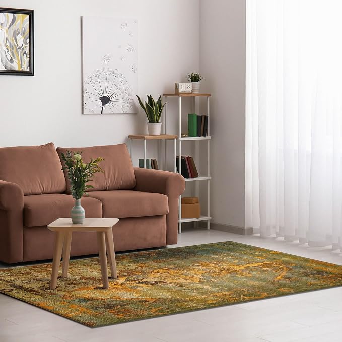 Liora Manne Marina Low Profile Durable Indoor/Outdoor Woven Rug- Kermin Green 7'10" x 9'10"