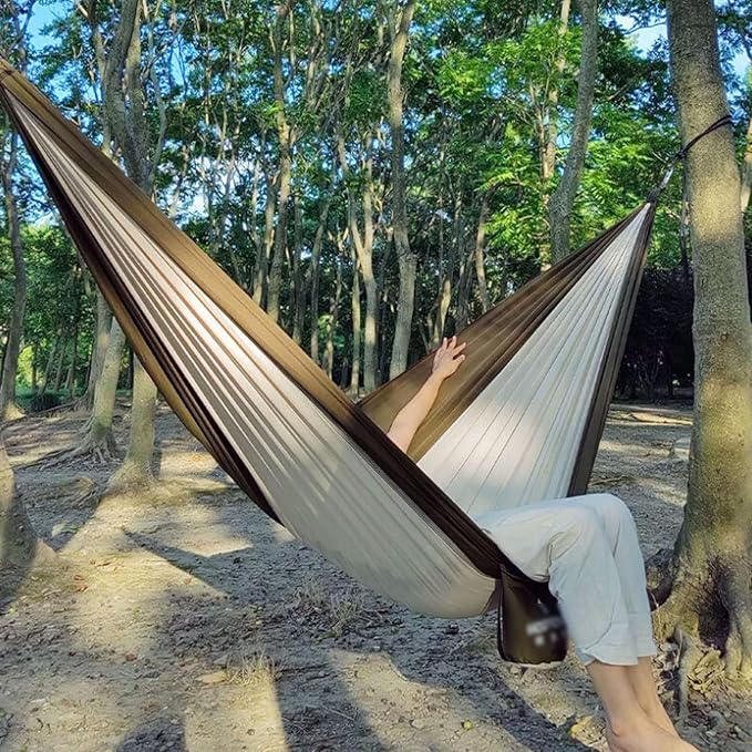 Portable Polyester Hammock Outdoor Camping Travel Multi-Purpose Lightweight Portable Stable Load-Bearing Hammock Comfortable