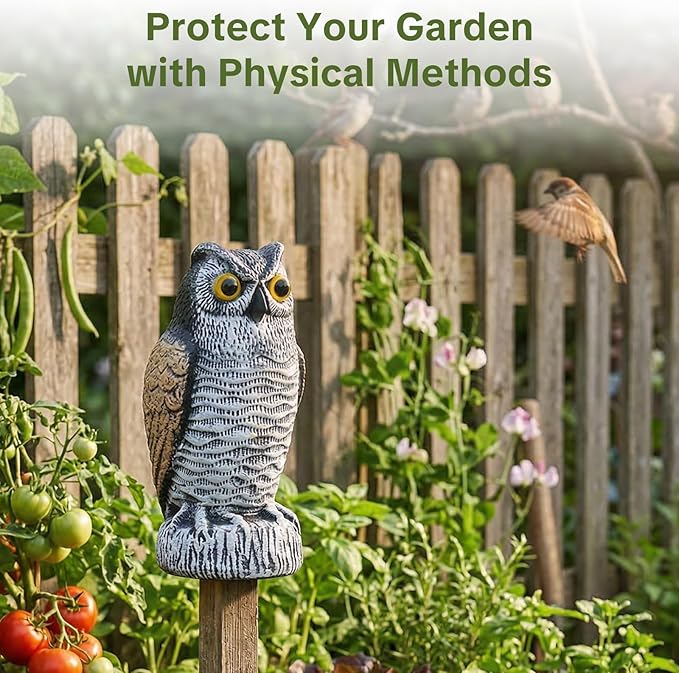 OFFO 3 Pack Fake Owl, Owl Statue for Garden and Yard Decoration, Weatherproof Plastic Outdoor Owl Decor for Porch Pool Patio Yard, 10-Inch Height, Round + Long + Short Ear Owl