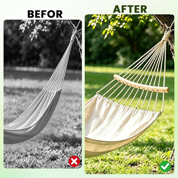 Hammock Spreader Bars 2pcs, 12 Hole Detachable Wooden Design, 40cm/50cm, Outdoor Hanging Hämmock Support Bars, Hammock Replacement Accessories, for Garden Camping Patio