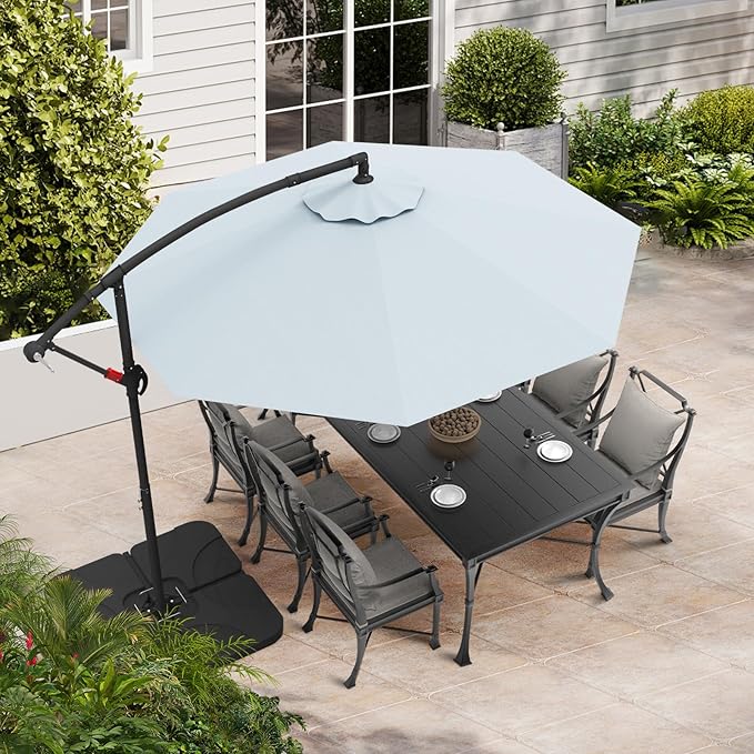 ABCCANOPY 10FT Cantilever Patio Umbrellas, Light Gray