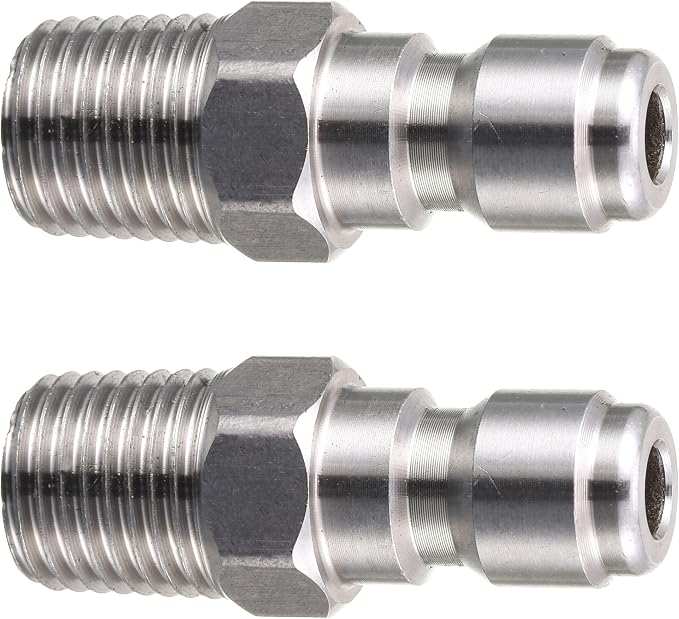 Tool Daily Pressure Washer Coupler, Quick Connect Plug, 1/4 Inch Male NPT Fitting, 5000 PSI, 2-Pack
