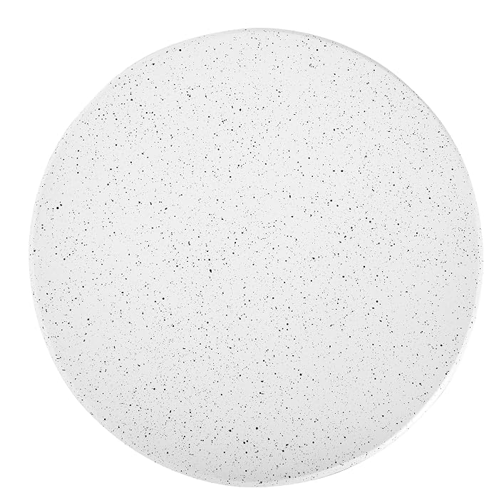 Polibi Retro Speckled MGO Side Table, All-Weather White Marble Textured End Table with Vertical Pedestal, Bohemian Outdoor Accent Table for Patio, Garden, Living Room and Office, Weather Resistant