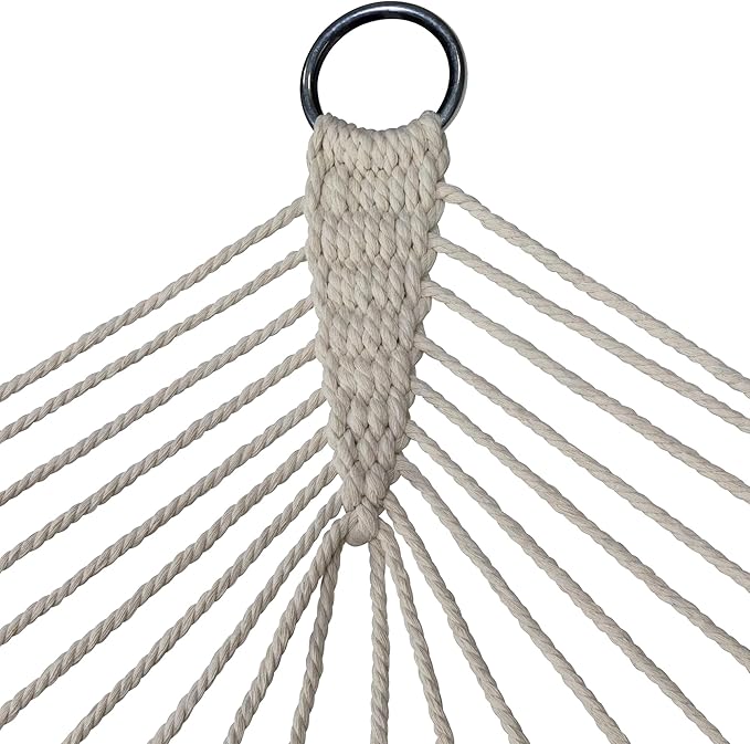 Striped Quilted Two Person Double Hammock with Pillow - 9' x 55" - Blue and Cream