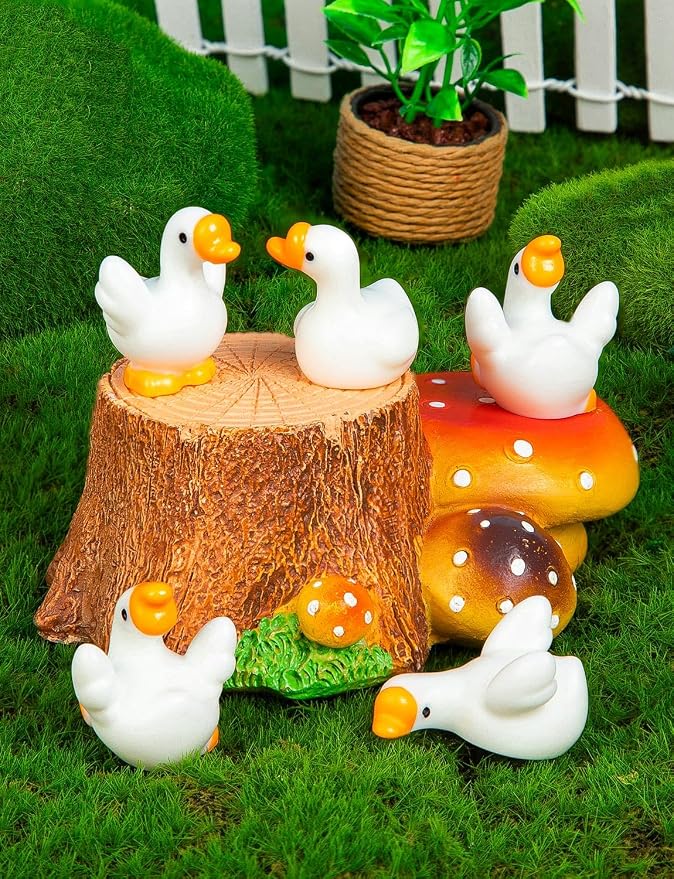 72pcs Mini Resin Goose Figurines, Tiny Animal Figurine Bulk | Small Desk Goose Decor for Garden Lawn Yard Micro Landscape Aquarium Potted Ornament DIY Craft