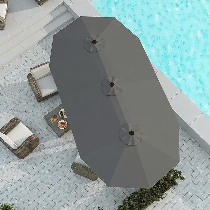 15FT Large Patio Umbrella with Base Included