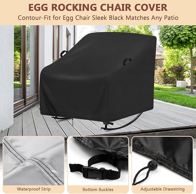 Waterproof Patio Chair Covers,Heavy Duty 2 Pack Patio Furniture Cover for Outdoor Swivel/Rocking Chairs,Outdoor Seat-Cover with Reinforced Waterproof Strip,(33"W x 35"D x 38.5"H,2-Pcs)