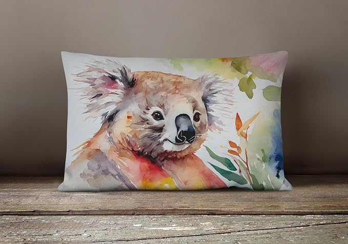 Caroline's Treasures DAC2940PW1216 Koala Throw Pillow Machine Washable, Indoor Outdoor Decorative Pillow for Couch, Bed or Patio, 12HX16W